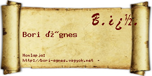Bori Ágnes névjegykártya